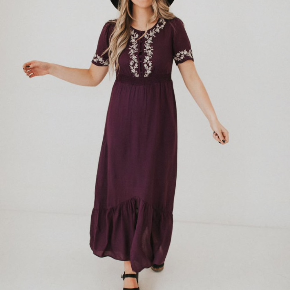 Olive Ave plum maxi dress